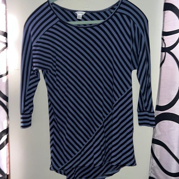 Calvin Klein three-quarter sleeve striped top size extra small - Picture 1 of 8
